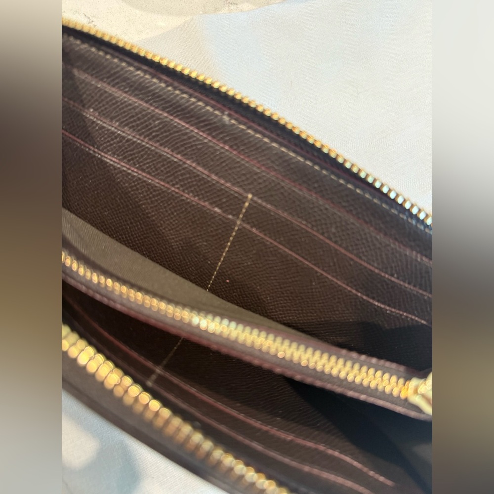 Coach Tan and Brown Zip-Around Wallet - Picture 6 of 9